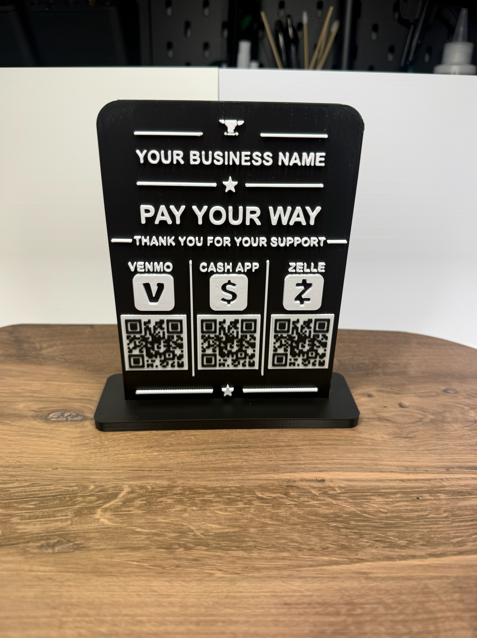 Custom Payment & Social QR Business Sign